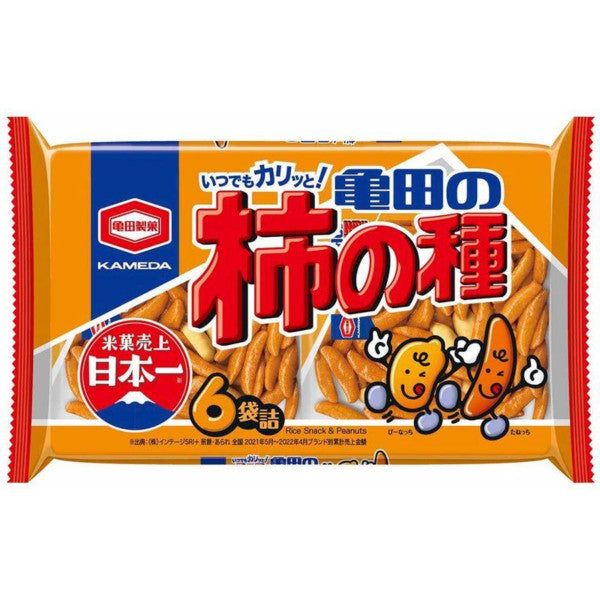 Kameda Kaki no Tane 6 Individual Packs 180g Japan Rice Crackers Peanut