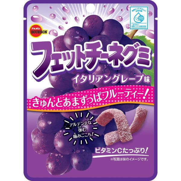 Bourbon Fettuccine Gummies Italian Grape Flavor Chewy Candy from Japan