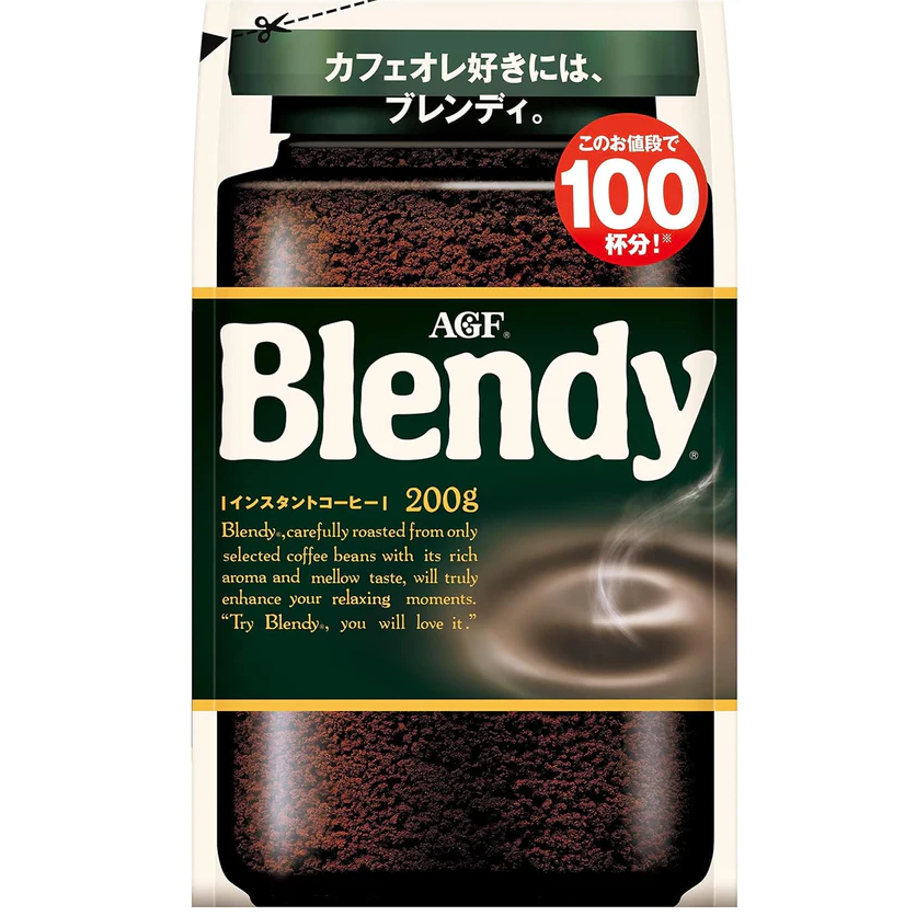 AGF Blendy インスタントコーヒー 200g AGF Blendy Instant Coffee Refill Bag 200g dissolves in water Made in J