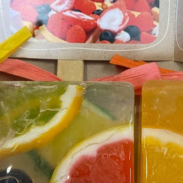 Fruit Candy Soap Bars Set (1. Citrus Orange, 2. Fruits Mix, 3. Star Fruits) Made in Japan