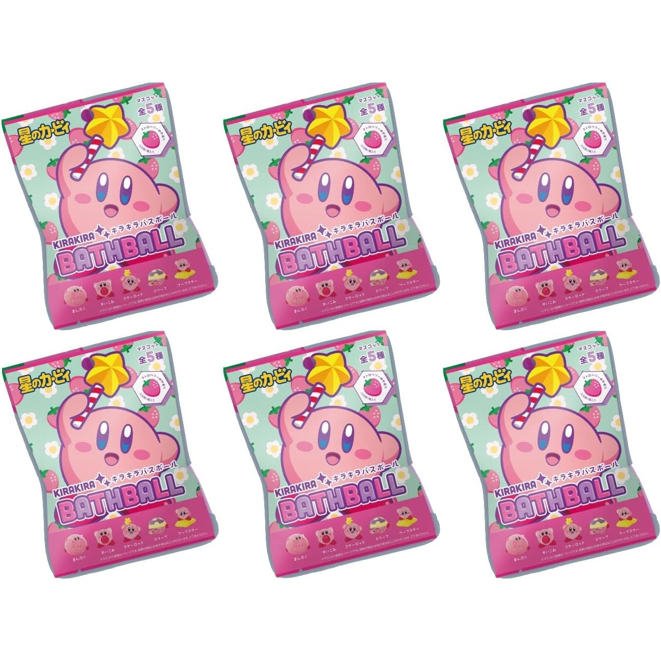 Kirby Sparkling Bath Ball with Mascot Surprise (6-Piece Set) - Tokyo S