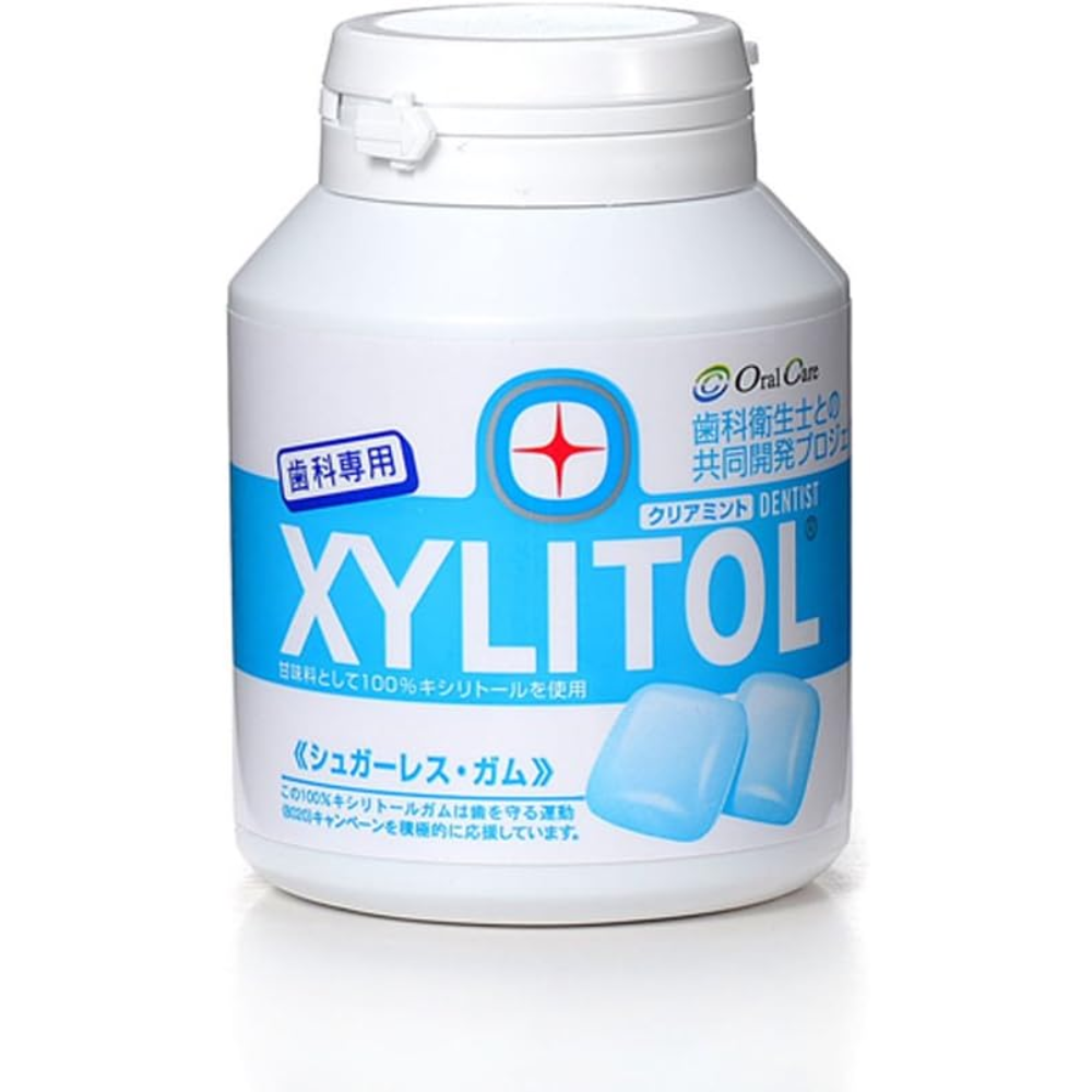Lotte Dental Xylitol Gum Bottle Clear Mint 90pcs Sugarless – Made in J