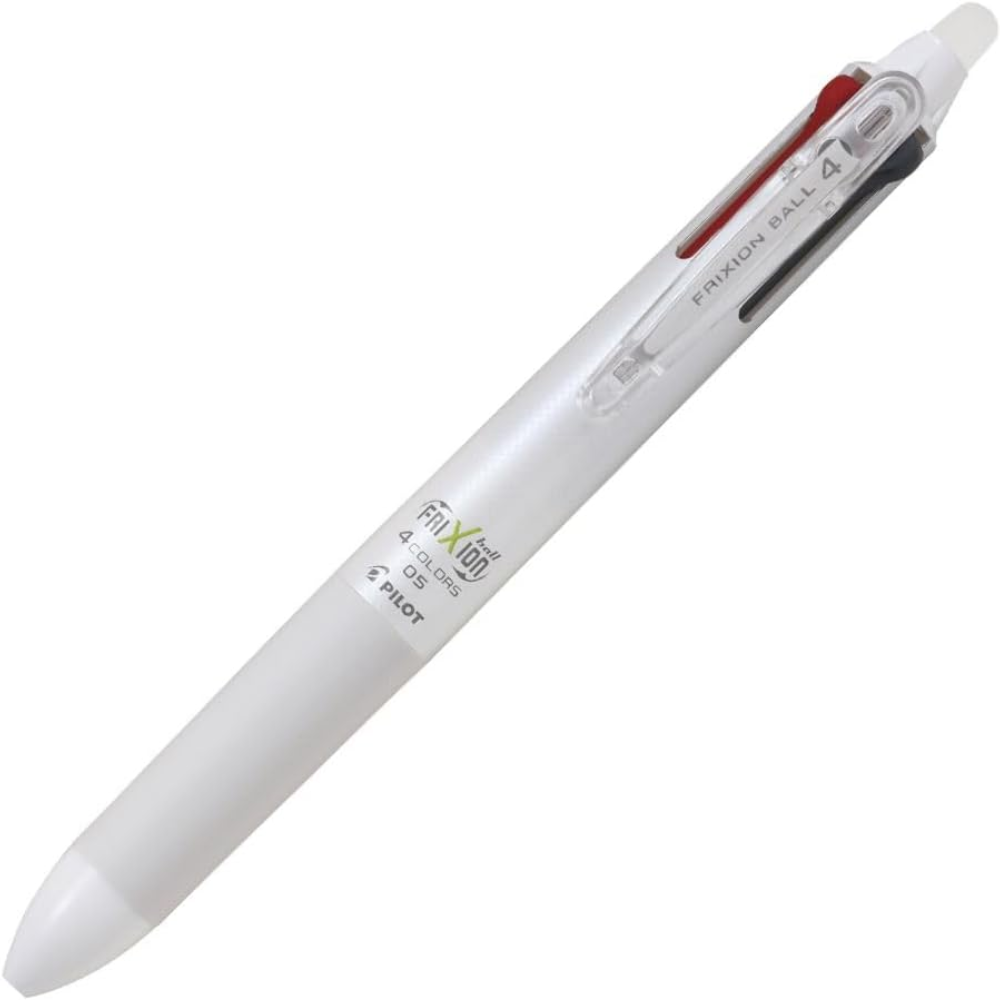 Pilot FriXion Ball 4-Color Erasable Gel Pen 0.5mm Extra Fine White – M