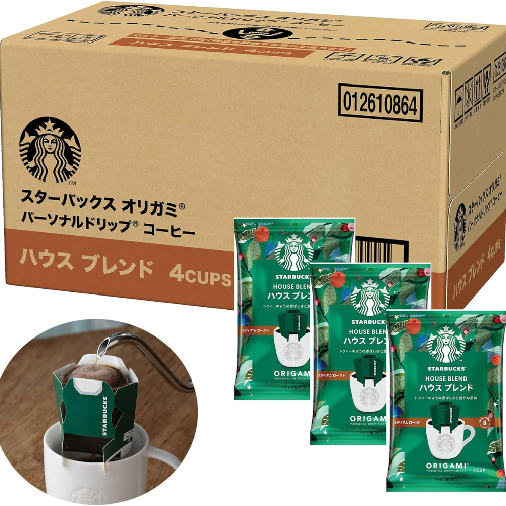 ★STARBUCKS★北米限定色★日本未発売★深緑★コンプリートセット‼️ Starbucks Japan Exclusive Origami Drip Coffee House Blend 4 Bags × 6 B
