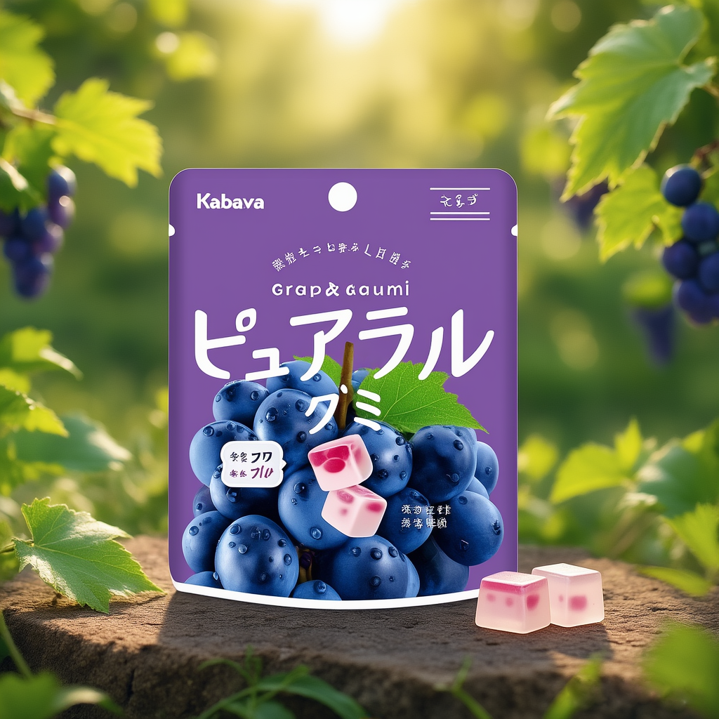 Kabaya Pureral Pure Grape Gummy Gumi 58g x 8 bags Juicy Real Grape Mad