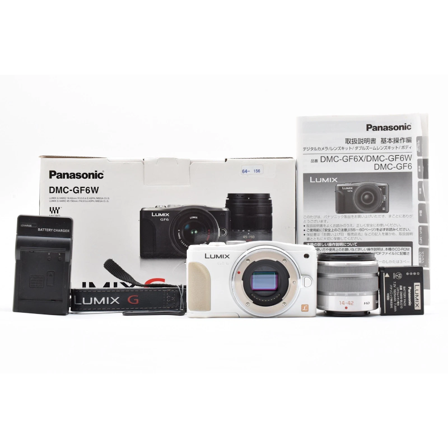 Panasonic◇デジタル一眼カメラ LUMIX DMC-GF6W-W ダブルズームレンズ