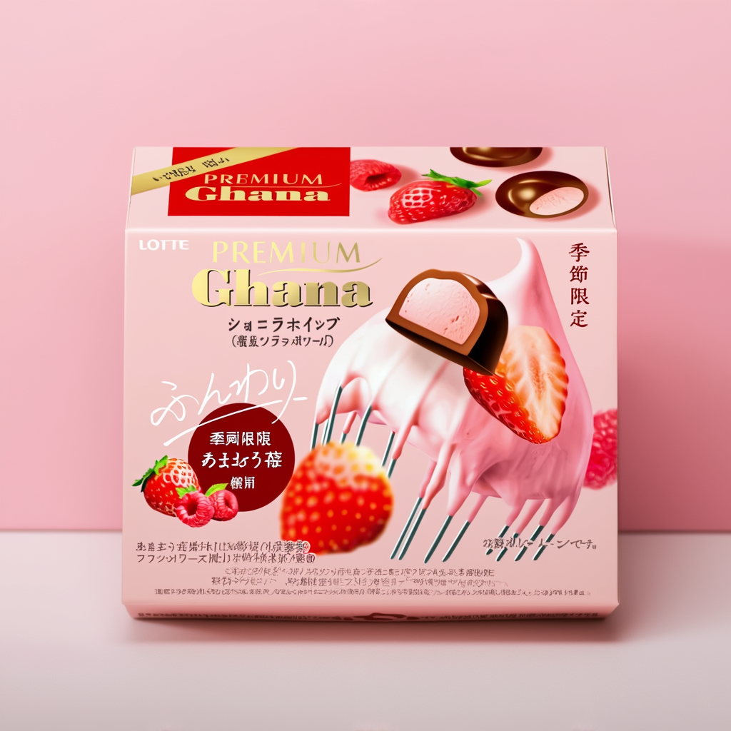 Lotte Premium Ghana Choco Chocolate Whip Strawberry & Framboise 56g –