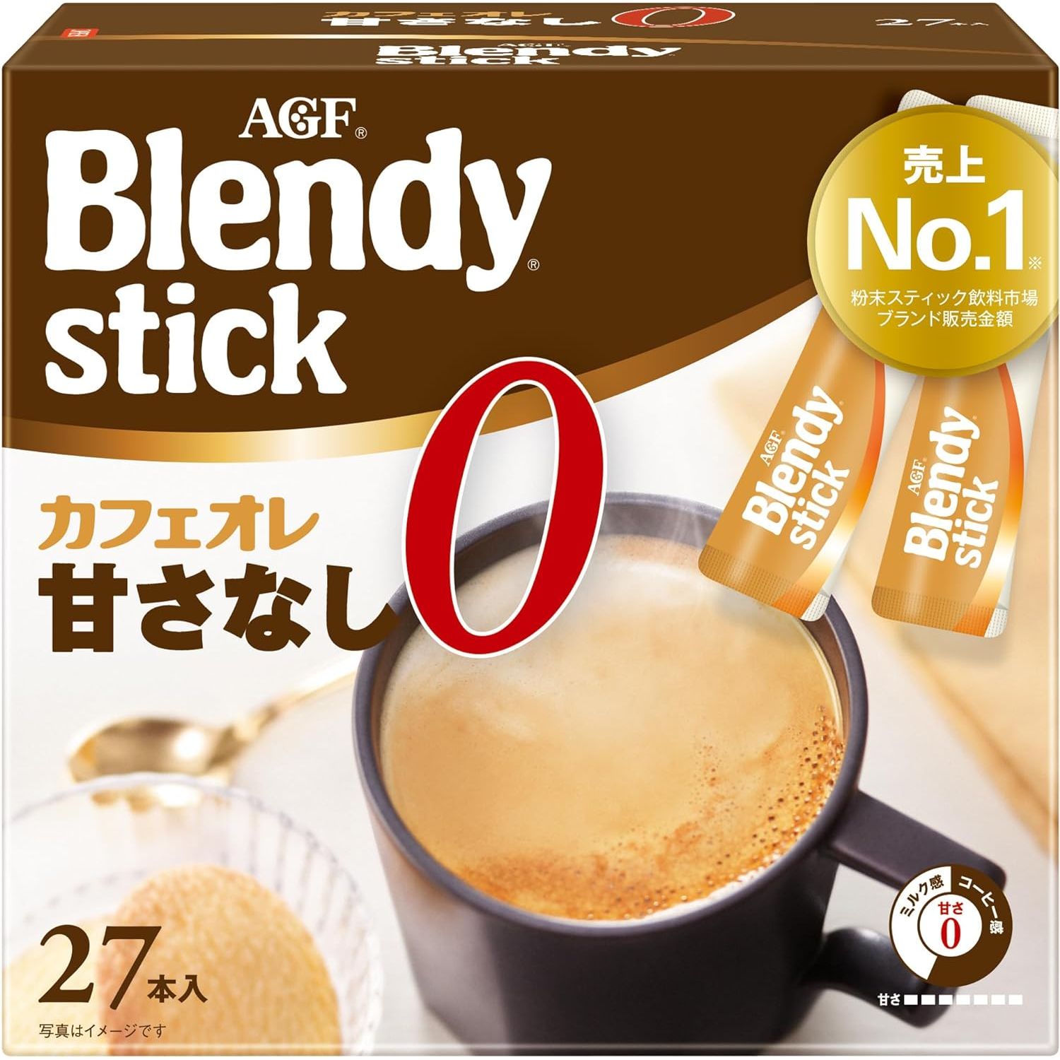 AGF Blendy Stick Cafe au Lait Non-Sweet 27 Sticks Stick Coffee Made in