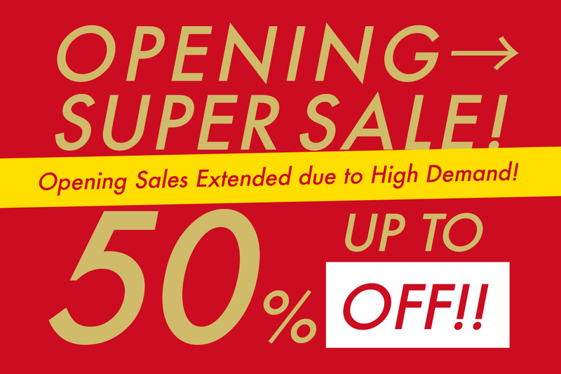 Opening Sales Extended! Enjoy up to 50% OFF with coupon code!