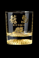 Golden Rock Glass (with Sengoku Warlord family crest) in Kanazawa, JAPAN - Kurumira Shop
