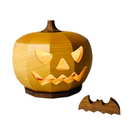 Hinoki Wood Jack-o’-Lantern with LED Light By Ricod - Shizuoka City