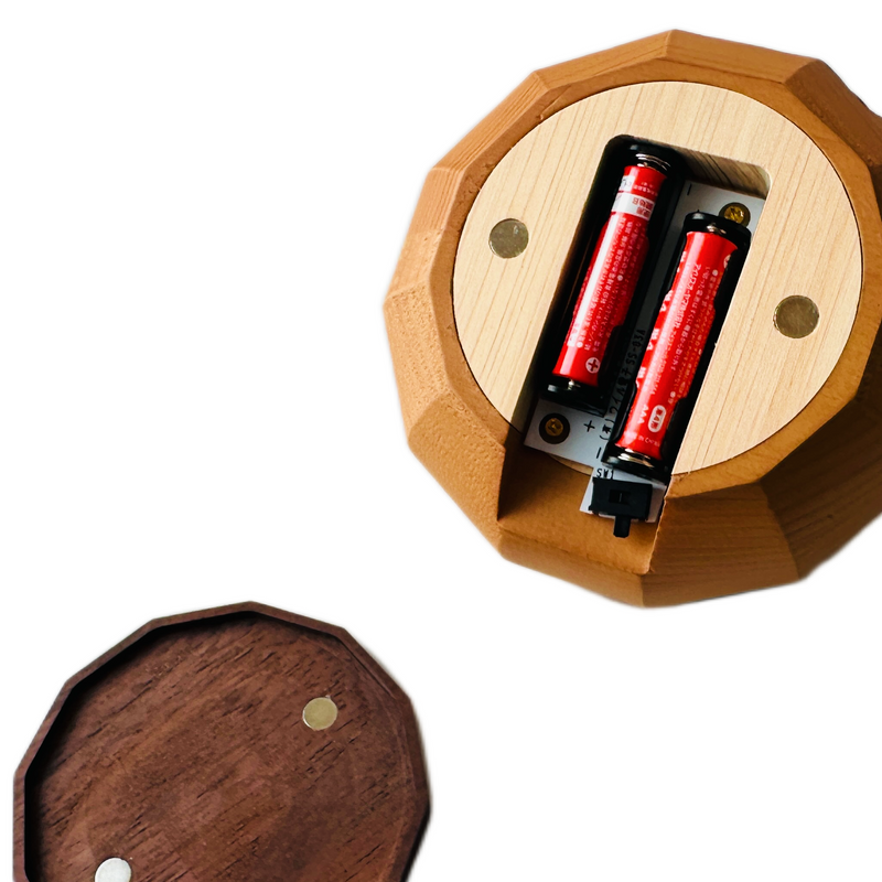 Hinoki Wood Jack-o’-Lantern with LED Light By Ricod - Shizuoka City