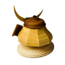 Wooden Samurai Kabuto Helmet Ornament, Handcrafted By Ricod - Shizuoka City
