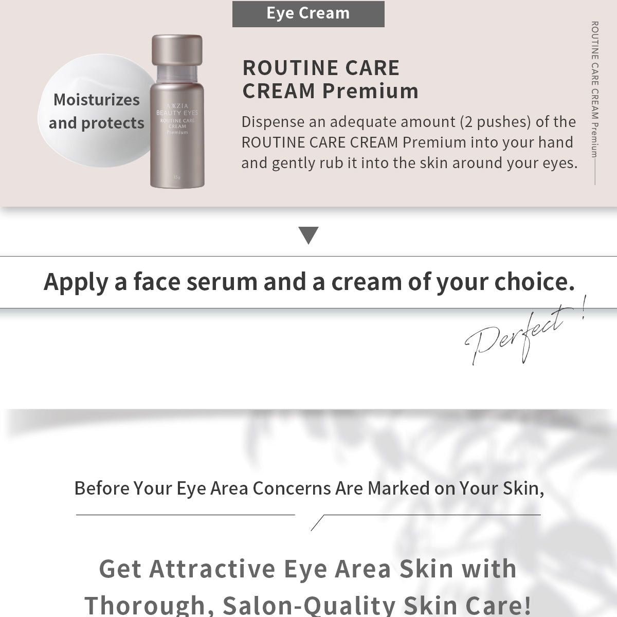 AXXZIA Beauty Eyes Routine Care Cream Premium Moisturizing 15g Japan