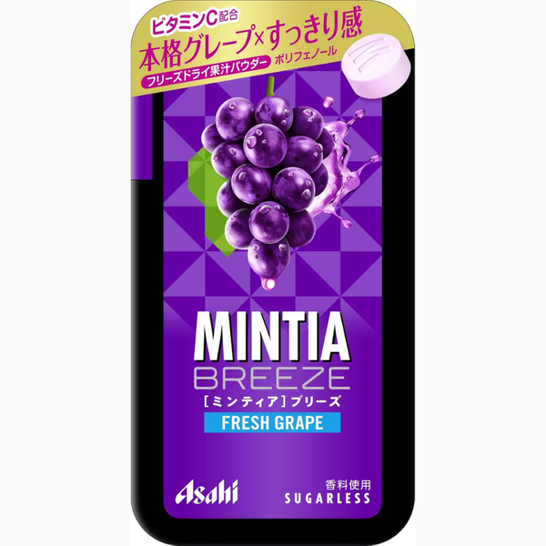 Asahi Mintia Breeze Fresh Grape 30 Tablets x 8 Packs – Sugar-Free Vitamin C & Polyphenols – Made in JAPAN - Tokyo Sakura Mall