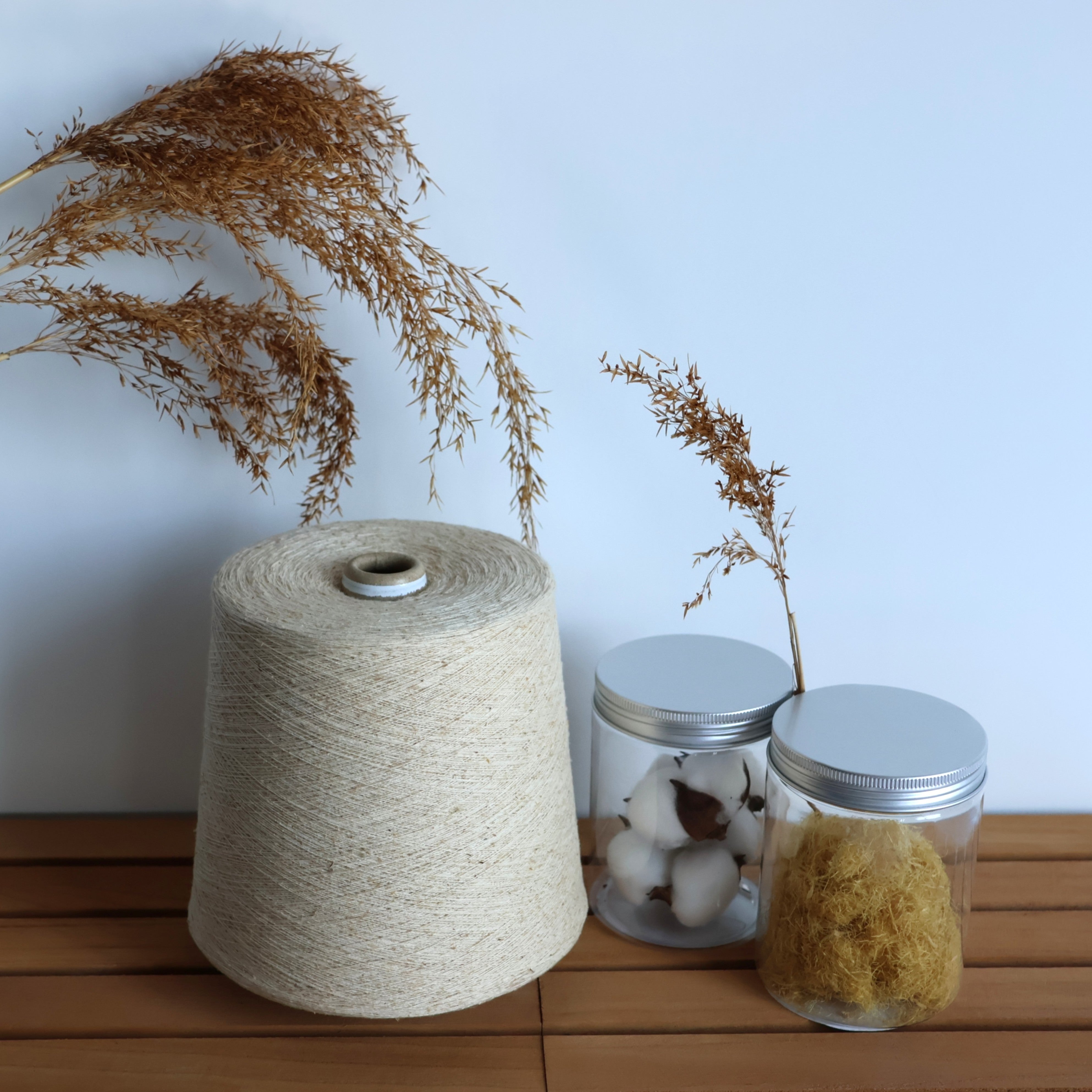 Yoshi Reeds Yoshi Reed Cotton Blend Yarn 26/1 1kg Natural Antibacterial- Kawasaki