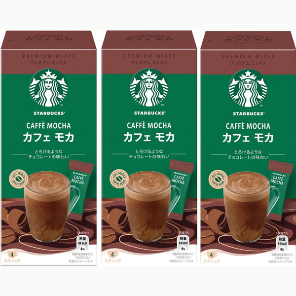 Starbucks Premium Mix Cafe Mocha Sticks 4P×3 Boxes – Made in JAPAN - Tokyo Sakura Mall