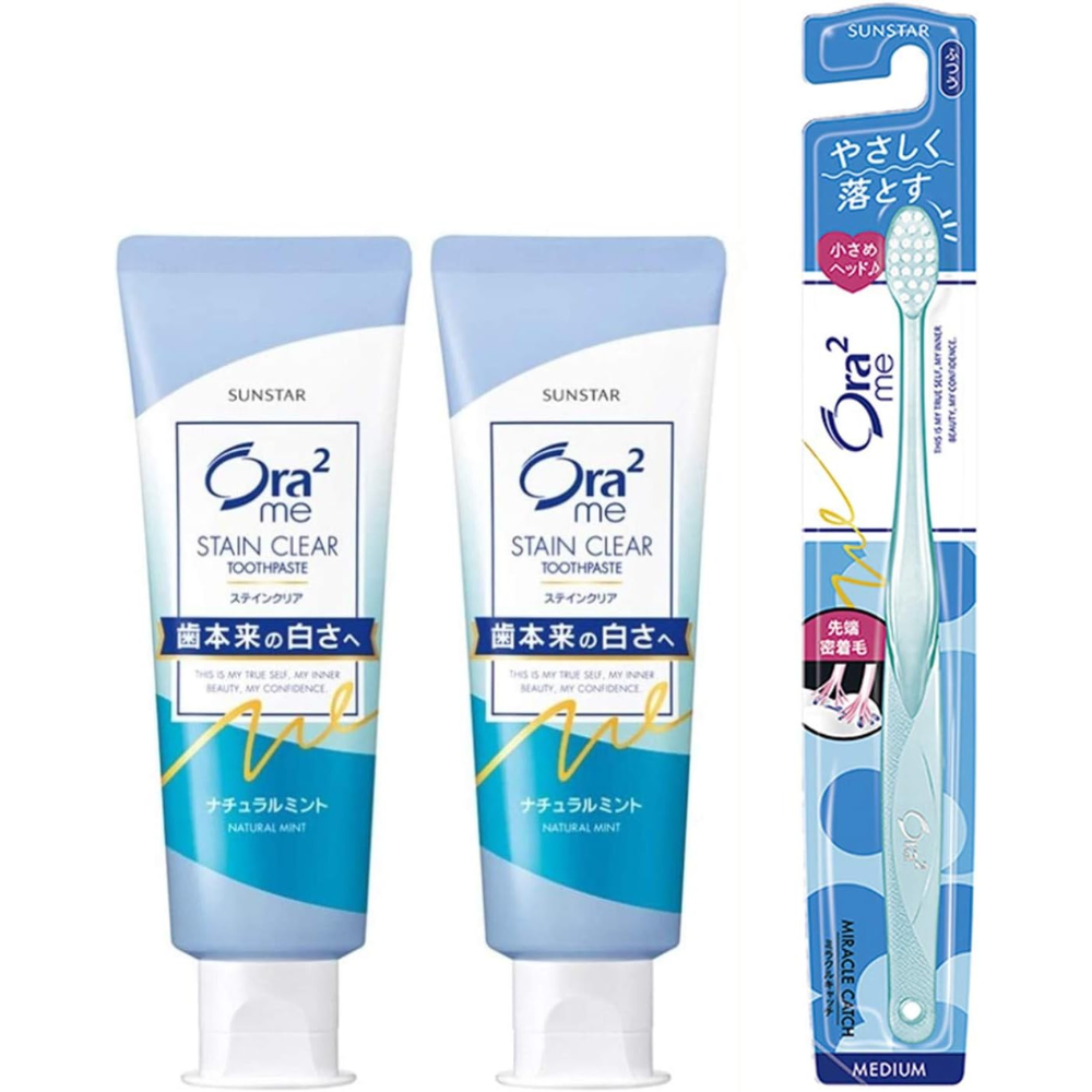 Sunstar Ora2 Me Stain Clear Natural Mint Whitening Toothpaste 130g × 2