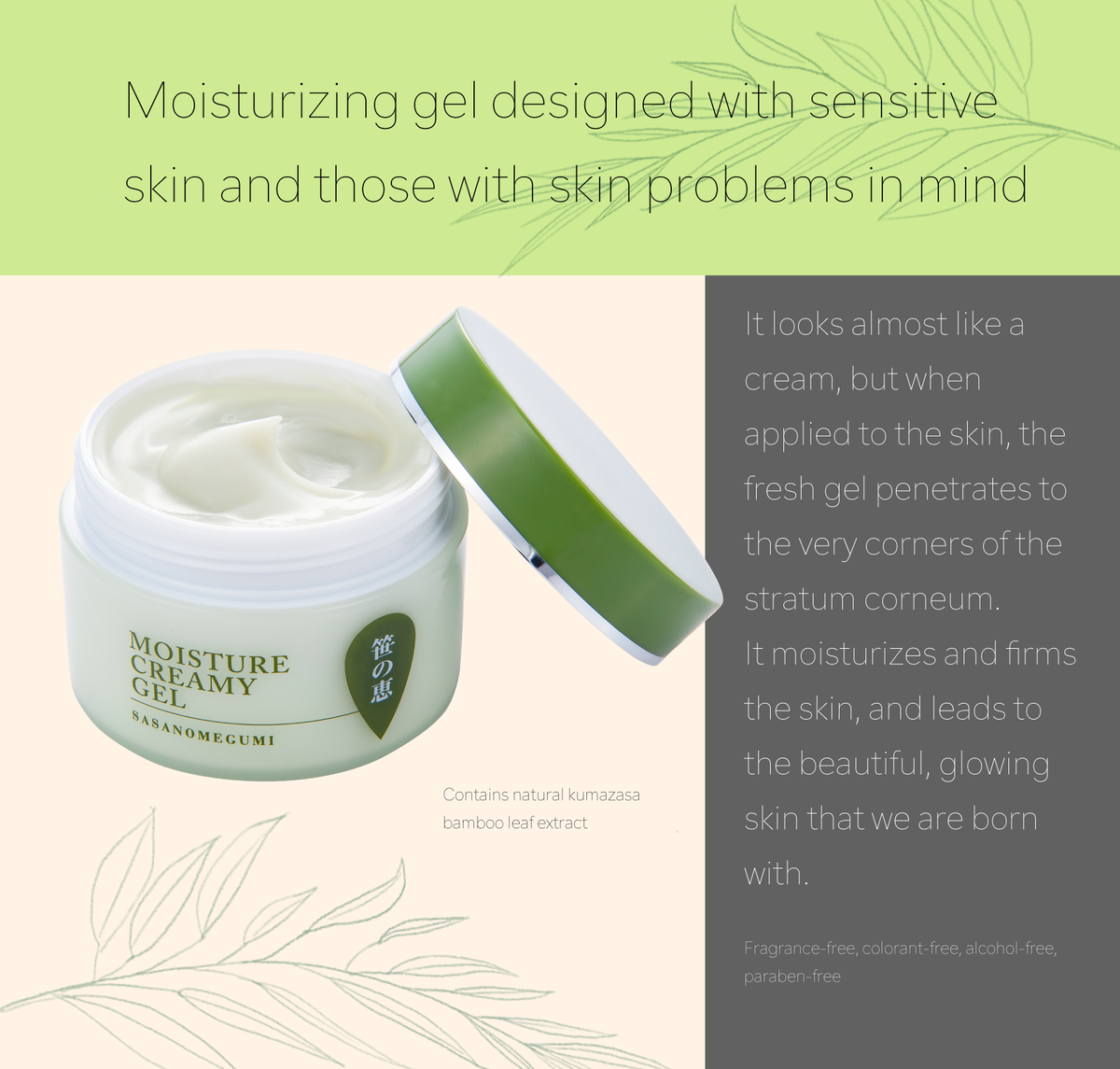 Daiwa BRI Sasa no Megumi Natural Moisture Creamy Gel for Sensitive Ski Daiwa BRI Sasa no Megumi Natural Moisture Creamy Gel for Sensitive Ski