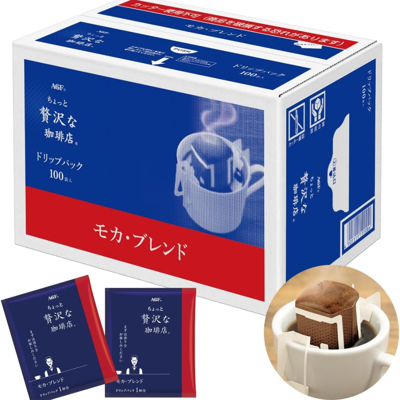 AGF Coffee Mocha Blend Drip Pack – 100 Bags Sweet Aroma Deep Roast – Made in JAPAN - Tokyo Sakura Mall