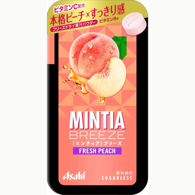 Asahi Mintia Breeze Fresh Peach 30 Tablets x 8 Packs – Sugar-Free with Vitamin C & B6 – Made in JAPAN - Tokyo Sakura Mall