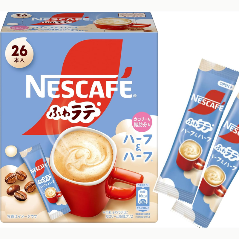 Nescafé Fuwarate Half & Half Latte 26 Sticks – Creamy Milk & Coffee Balance Made in JAPAN - Tokyo Sakura Mall