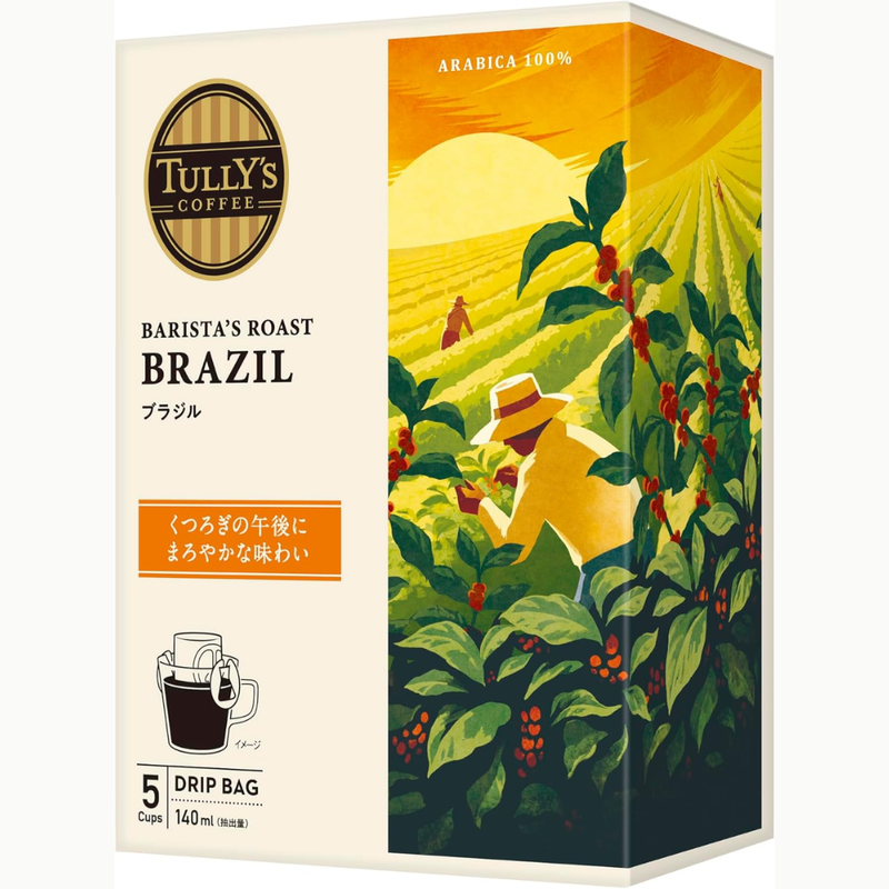 Tully's Brazil Drip Coffee 5 Bags Made in JAPAN - Tokyo Sakura Mall