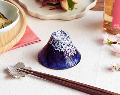 Toyo-Sasaki Glass Japanese Sake Small Glass Sakura-Fuji Fujisan Handma