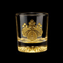 Golden Shot Glass (with Sengoku Warlord family crest) in Kanazawa, JAPAN - Kurumira Shop