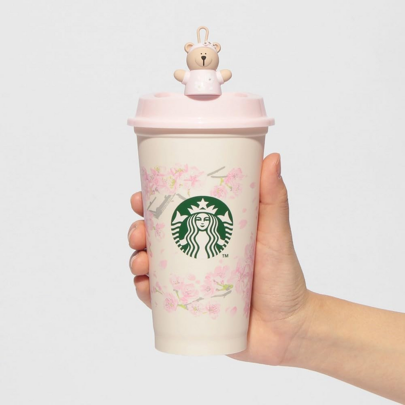 Starbucks Japan Exclusive SAKURA Reusable Cup 473ml + Drink Hole Cap - Tokyo Sakura Mall