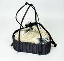Handmade Japanese Drawstring Bag: Koi & Umbrella Design - Kurumira Shop