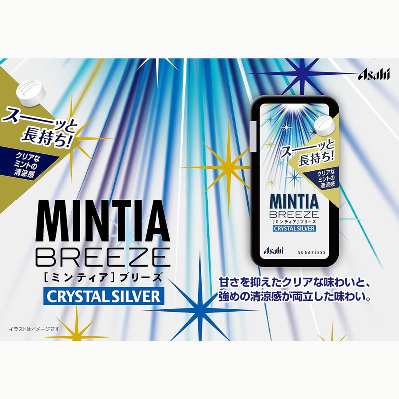 Asahi Mintia Breeze Crystal Silver 30 Tablets x 8 Packs – Refreshing Mint Candy – Made in JAPAN - Tokyo Sakura Mall