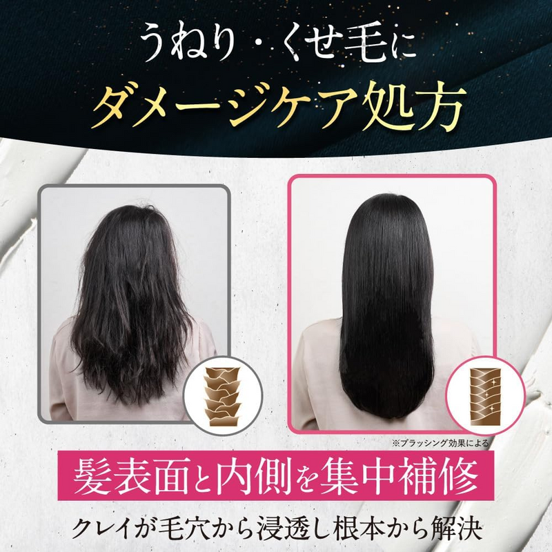 Clay Cream Shampoo – All-in-One Hair Care – 8-in-1 Luxury Moist & Shiny Hair Treatment 600g – Made in JAPAN – Earl Grey Bergamot Scent – Tokyo Sakura Mall