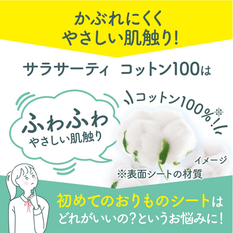 Sarasa-Terry Cotton 100 Panty Liners – Natural Rose Scent – 112 Sheets – Made in JAPAN - Tokyo Sakura Mall
