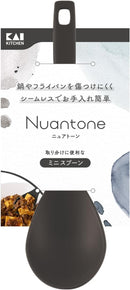 Kai KAI DE6317 Spatula, Scratch Resistant, All Nylon, One Piece Mold, Nuatone, Charcoal, Black, Dishwasher Safe, Made in Japan