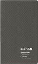 Kokuyo KME-FNT1S3DM Sticky Notes, Notebook, 25 Sheets, 0.1 inch (3 mm) Grid, Black