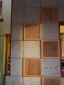 Asanoha Kumiko Panel Made of 100% Japanese Hinoki Cypress (W636 × H327 × D16mm) - Traditional Japanese Craftsmanship - Kurumira Shop