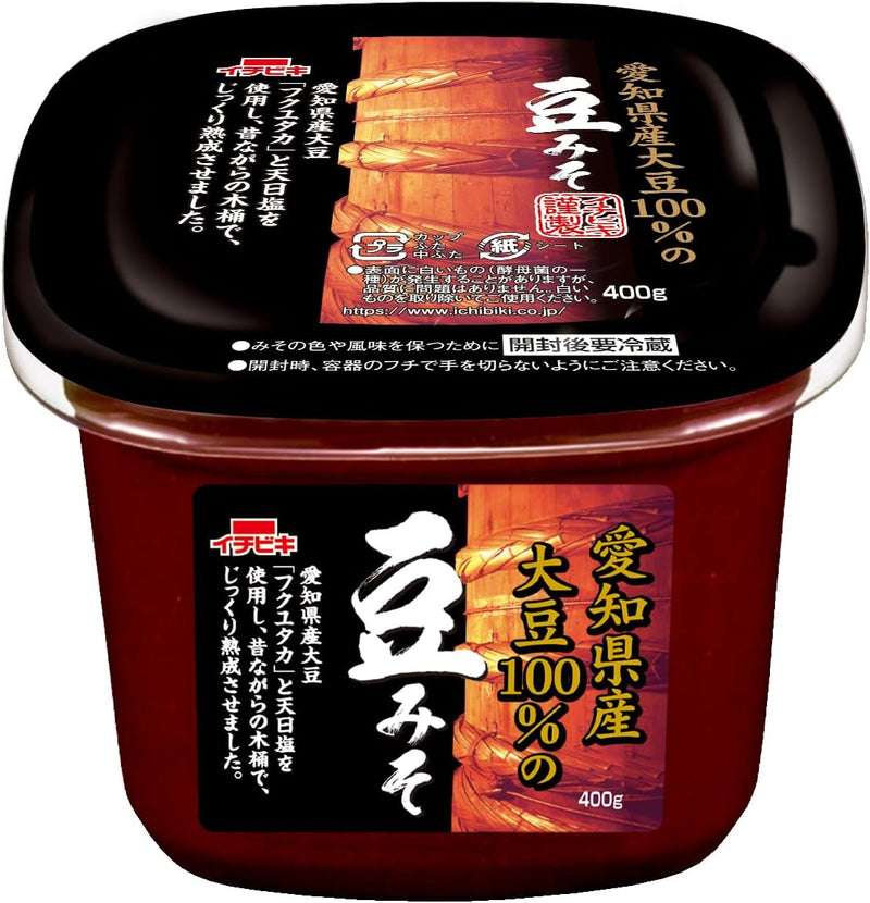 Aichi Soybean Miso 100% Fukuyutaka 400g Fermented in Wooden Barrels - ICHIBIKI