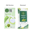 VIA Tea Essence Flavored Green Tea Powder - Japan Limited Edition, Premium Quality, Organic Matcha & Hojicha, Refreshing Everyday drink | 17g x 5 sticks x 3 packs (Matcha Green Tea Powder 3 Packs)