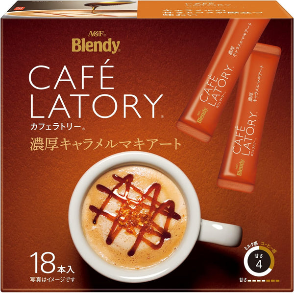 AGF Blendy Cafe Ratory, Thick Caramel Macchiato, 18 Bottles x 3 Boxes | j-Grab Mall Sakura Japan