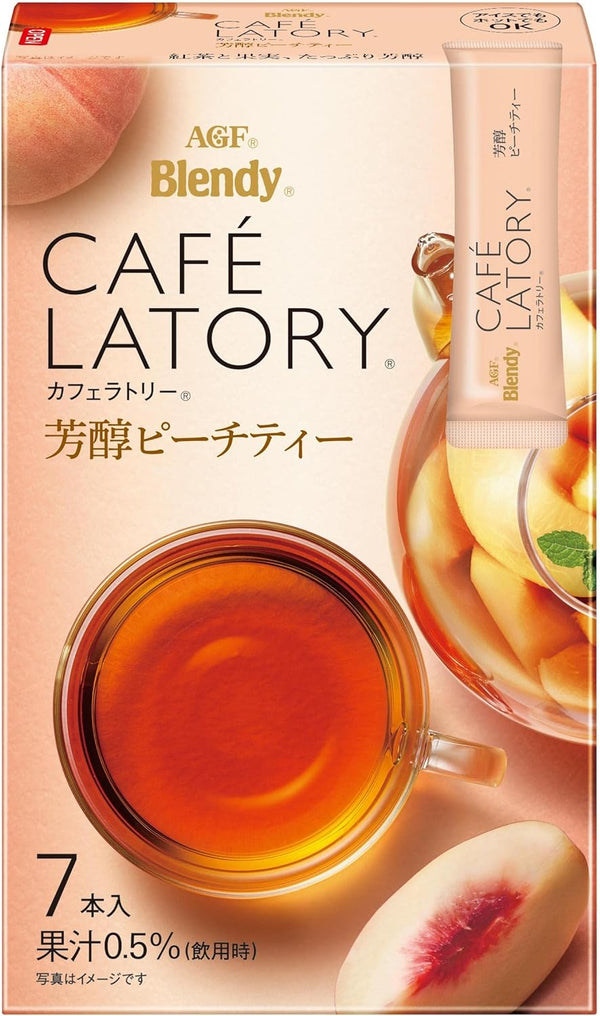 AGF Blendy Cafe Ratory Sticks, Mellow Peach Tea, 7 Bottles x 6 Boxes, Fruit Tea, Tea Sticks | j-Grab Mall Sakura Japan