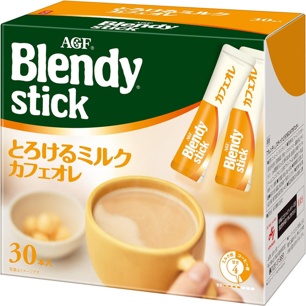 AGF Blendy Stick Melting Milk Cafe au Lait 30 Bottles x 2 Boxes | j-Grab Mall Sakura Japan