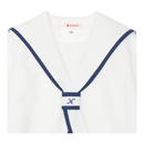 Summer Long Sleeve Sailor Uniform Top White with Navy Line - KANKO GLOBAL