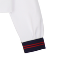 Front Zip Summer Sailor Uniform Top White with Red Lines - KANKO GLOBAL