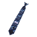 One-Touch School Necktie Navy Stripe Pre-Tied Clip-On - KANKO GLOBAL
