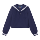 Classic Sailor School Uniform Top Navy with White Lines - KANKO GLOBAL
