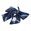 One-Touch School Ribbon Bow Navy Stripe Easy Clip-On - KANKO GLOBAL