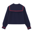 Washable Front Zip Sailor Uniform Top Navy with Red Lines - KANKO GLOBAL
