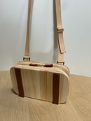 Hinoki Pochette Élue, Handcrafted Wood & Leather Shoulder Bag - Shizuoka City