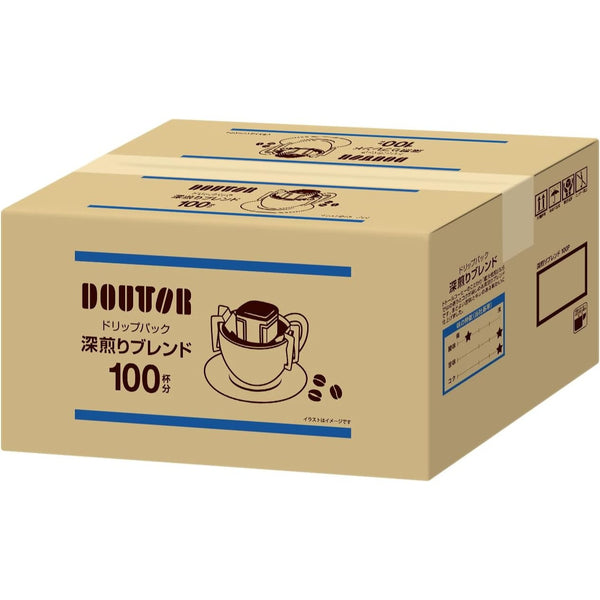 DOUTOR Coffee Drip Pack Deep Dark Roast Blend 100 Packs Japan - Tokyo